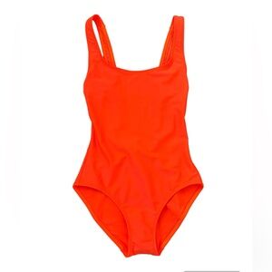 Solid & Striped One Piece Swimsuit XS